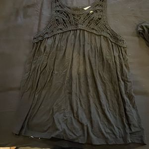 Black crochet top front top size M super cute